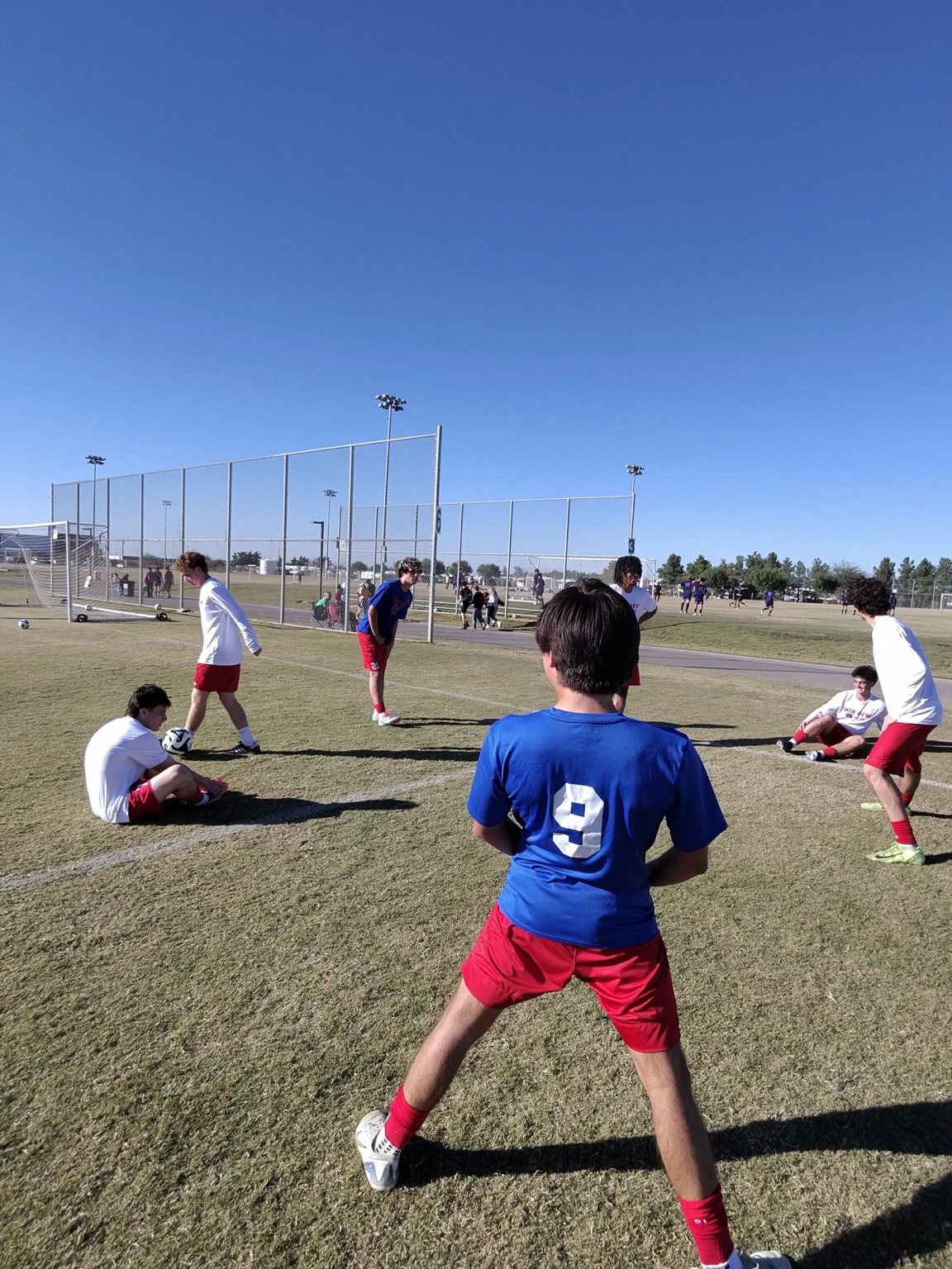 Mountain View boys soccer players competing during a daytime session